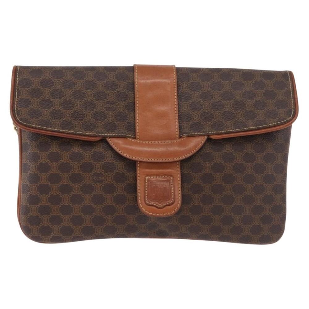 Celine Macadam Chain Shoulder Bag Brown